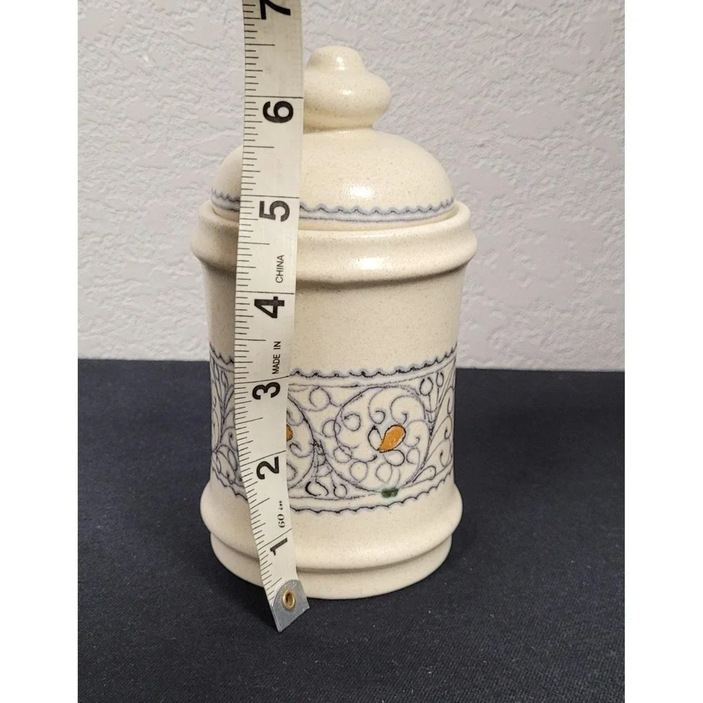 La Botteghina Del Ceramista Hand-Painted Ceramic Jar Canister Vintage 1980s